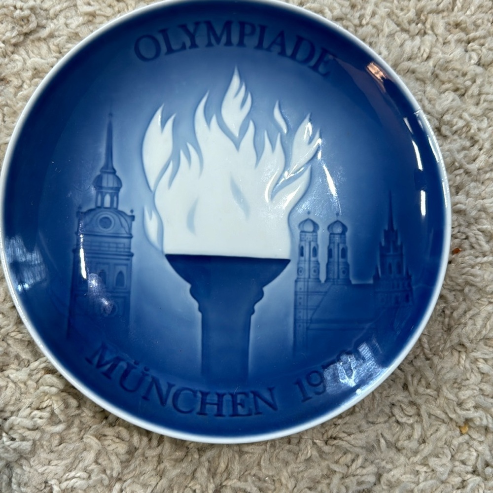 Vintage Royal Copenhagen 1972 1st Issue "Olympic Games Munich" Porcelain‎ Plate